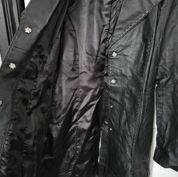 3XL Leather Trench Jacket - Picture 4 of 6